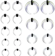 YOFANST 9Pairs Acrylic Crescent Horseshoes Taper Set Pincher Septum Rings Spiral Stretching Kit Gauges Nose Ear Gauge 14G 12G 10G 8G 6G 4G 2G 0G 00G