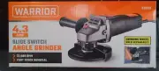 4-1/2 In Warrior Angle Grinder With Slide Switch 4.3 Amp 12000 RPM w/ Flap Disc
