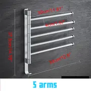 Bathroom Swivel Towel Rack Wall Mounted Heavy Duty Towel Shelf Towel Holder 5 Layers
