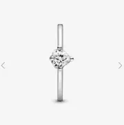 pandora clear heart solitaire ring
