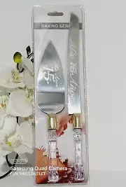 Quinceanera Mis 15 Cake Server And Knife Set Gold Acrylic Favors Chuchillo Set