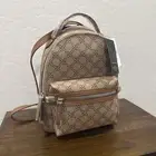 NINE WEST VANDER Backpack Purse Mocha Logo Brown NWT