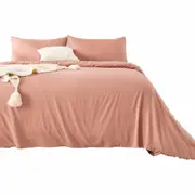 2000TC Bamboo Cooling Quilt Cover Set Comfort Soft Touching All Size Dusty Pink