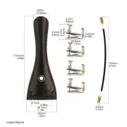 Violin Tailpiece 3 In 1 Ebony Tailpiece Rope Fine Tuners Kits For 4/3 4/4 Violin