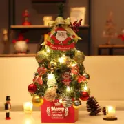 45cm Mini Xmas Tree Artificial Tabletop Christmas Pine Tree with Ornament Light