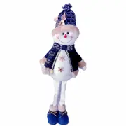Christmas Santa Ornaments Plush Blue Snowman with Extendable Legs