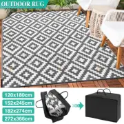 Extra Large Outdoor Rug Camping Porch Rug Reversible Portable Plastic Straw Mat