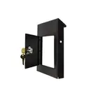 Cast Aluminum Black Column Mount Locking Mailbox