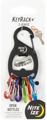 Nite Ize KeyRack+ w/ Plastic Mini S-Biners - Black