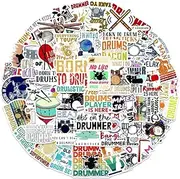 Rock Stickers,50 PCS Drum Kit Graffiti Vinyl Waterproof Decals for Water Bottles Computer Bicycle Skateboard Luggage Phone Pad Laptop Kids Teens Stickers Pack