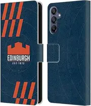Head Case Designs Officially Licensed Edinburgh Rugby Navy Blue Logo Art Leather Book Wallet Case Cover Compatible with Samsung Galaxy A15