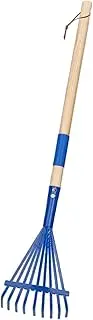 STARTIST Garden Rake Leaf Rake Leaves Rakes Heavy Duty Quick Clean up Home Farming Garden Tool Accessories for Lawns Flower Beds Shrub, Blue
