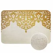 Floral Border Bath Rugs Microfiber Bathroom Mat Soft Plush Shaggy Shower Mat ...