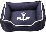 Dog Bed Cat Pet Bed Luxury Rectangle Bed with Soft Detachable Cushion for Small Medium Pet/Blue (Size : 98x80x22cm)