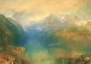 J.M.W. Turner Watercolour, Brunnen on the Lake of Lucerne POSTCARD - NEW PERFECT