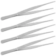 4Pcs 8 Inch Stainless Steel Tweezers, Long Tweezers with Precision Serrated S...
