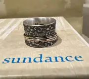 NWT Sundance Catalog Sterling Silver Gold “Eternally Yours Ring” Size 5 $420