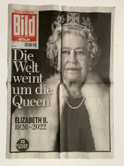 QUEEN ELIZABETH II DEATH UK ROYAL FAMILY GERMANY BILD NEWSPAPER 9 SEPTEMBER 2022