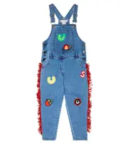 [Stella McCartney Kids] Stella McCartney Kids Embroidered denim dungarees Y 6 blue