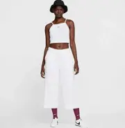 NEW WOMEN'S NIKE SPORTSWEAR JERSEY CAPRIS #CJ3748-100 WHITE XL