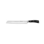 Wusthof Classic Ikon S/S Double Serrated Bread Knife Kitchen 23cm Blade Black