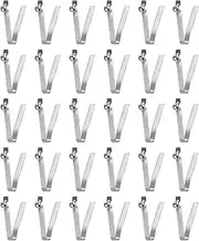 uxcell 30pcs Single Button Kayak Paddle Snap Spring Clip 4x4.2x22mm 65Mn Spring Steel V-Shaped Hollow Lift Telescopic Locking Tube Pole Clips For Tent Umbrella Camping