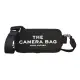 【MARC JACOBS 馬克賈伯】MARC JACOBS THE CAMERA BAG白字LOGO帆布拉鍊斜背相機包(黑)