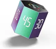 Ticktime Pro Pomodoro Timer, Productivity Cube Magnetic Flip Pause & Resume, Mute, Vibrate Adjustable Sound Alert, for Task, Work, ADHD, 3/5/10/15/25/30min Custom Countdown,Purple (TK2-GR1)
