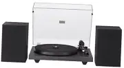 C62C Turntable HiFi System Record Player with Speakers, Black C62C (40 Watt)