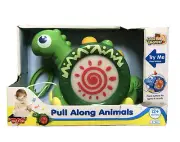 Little Learners Pull Along Animals Dinosaur Lights Sounds Toddler Kids Toy 12m+