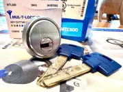 MUL-T-LOCK Mortise cyl., MTL 600 high security, chrome, 1-1/8" w/card and keys