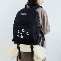 在飛比找Yahoo!奇摩拍賣優惠-日本新款NYA驚訝貓男女學生可愛書包雙肩包二件套大號運動背包