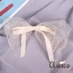 【UNICO】婚禮新娘甜美蕾絲大蝴蝶大髮夾(聖誕/髮飾)