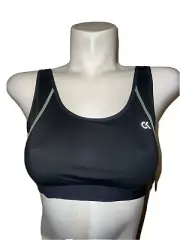 New CALVIN KLEIN Women's Size L Gray Performance Logo Medium Impact Sports Bra