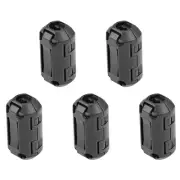 5Pcs Clip-on Ferrite Ring Core 7mm Black Noise Suppression Clip