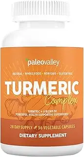 Paleovalley - Organic Turmeric Complex - Full Spectrum Organic Turmeric with Health-Supportive Superfoods - 60 Vegetarian Capsules - Support Joints, Brain Health, Immunity and Cardiovascular Function