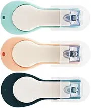 KOMBIUDA Nail Scissors 3pcs Nail Clippers Kit Soft Silicon Handles Safe and Easy for Boys and Girls