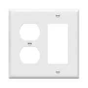 Combination Duplex Receptacle Outlet/Decorator Rocker Light Switch Wall Plate Co