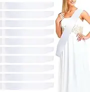 10Pcs Sash Sashes Satin Blank Ribbon Birthday Plain Party Pageants Diy Pageant Bachelorette Party, Prom Graduation Decorate (White)