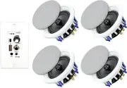 Herdio 5.25 Inch Bluetooth Ceiling Speakers Max Power 600W 2-Way Flush Mount Plu