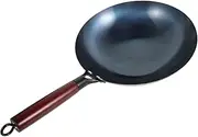 IMIKEYA Bottom Iron Wok Pan Non Stick Cooking Pot with Handle for BBQ Outdoor Cooking Design for Easy Cleaning Timely Use