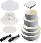 Ohyama CC-SE14NP (Time Saving, Energy Saving) Frying Pan, 14-Piece Set, IH Gas F
