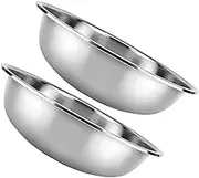 2Pcs Large Stainless Steel Mixing Basin for Kitchen Versatile Vegetable Washing and Fruit Salad Preparation Bowls and Easy to Clean