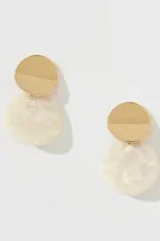 Women's Party Grazia Earrings in White Pearlescent With Gold one size