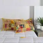 Handmade Boho Patchwork Cushion Vintage Yellow Throw Pillow Cover 40x60 cm