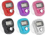Electronic Finger Tally Counter 6-Pack, Mini LCD Digital Display Tally Counter, Handheld Counter Clicker Pitch Counter for Coaching, Knitting, Lap, Fishing, Golf and Row