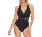 Miraclesuit Wrapture Tummy-Control One-Piece Swimsuit Black Size 12 4220