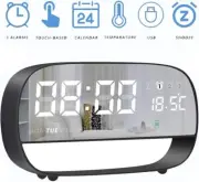 LED Digital Alarm Clock with 3 Snooze Alarms, Easy to Set, Modern Digital Clock