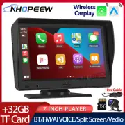 Head Unit 7" Portable Dual lens Dash Cam Wireless Apple CarPlay Android Auto TF