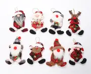 8X Santa Claus Doll Cartoon Fabric Decoration Christmas Party Plush Pendant